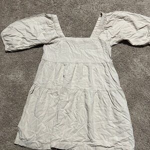 Beyond Words Cream Puff Sleeve Dress